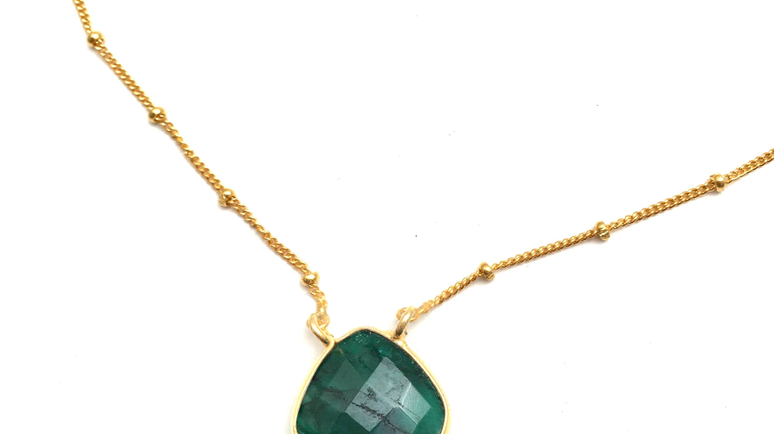 Gold Emerald Necklace
