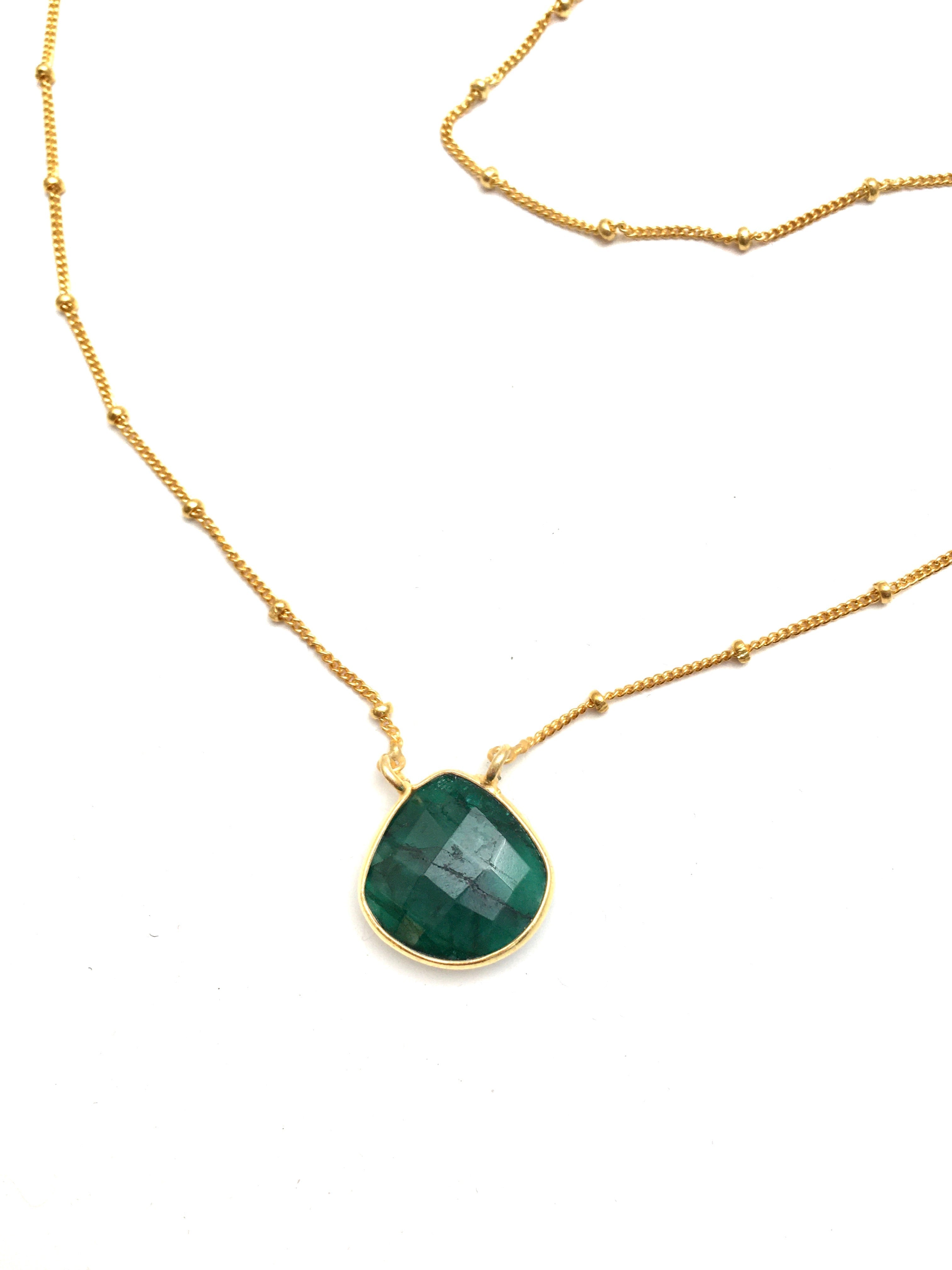 Gold Emerald Necklace