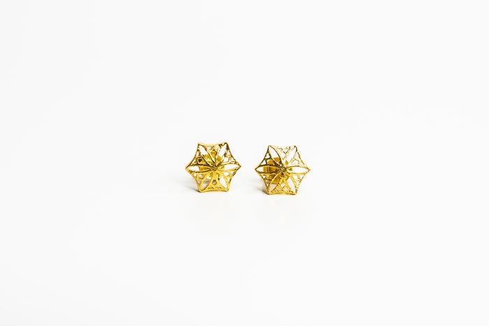 Colorado Snowflower Studs in Gold