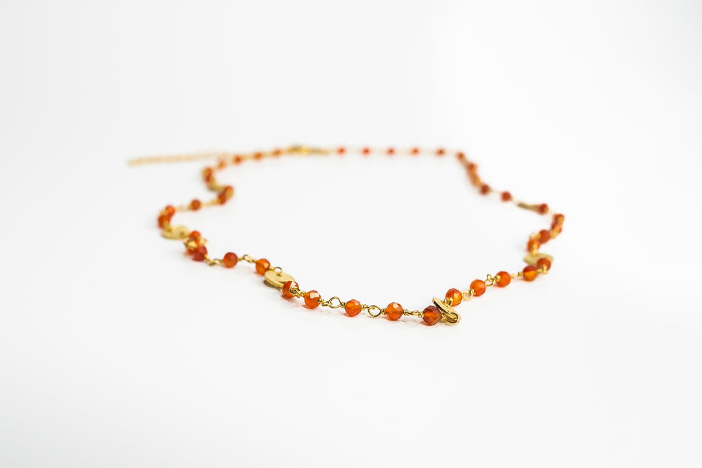 Carnelian Coin Necklace