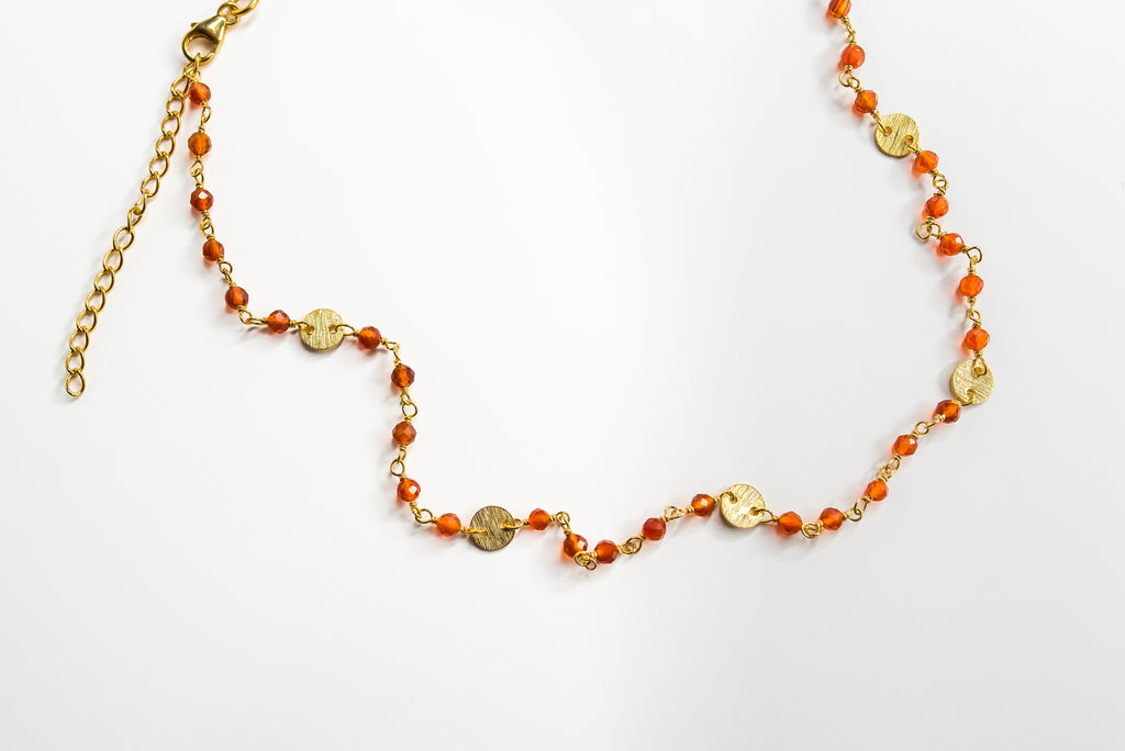 Carnelian Coin Necklace