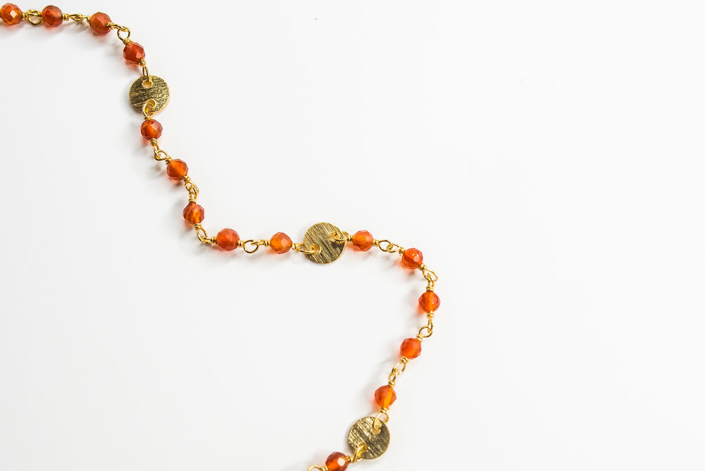 Carnelian Coin Necklace