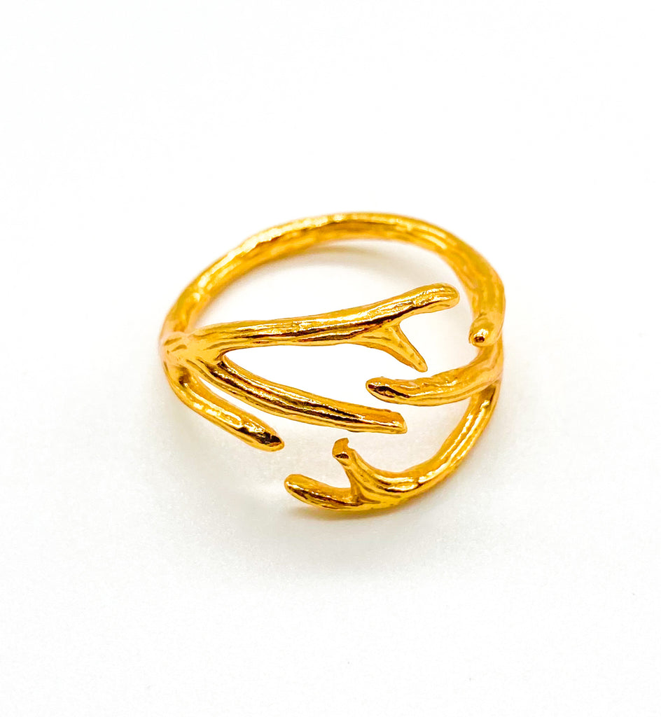 Antler Ring in Gold