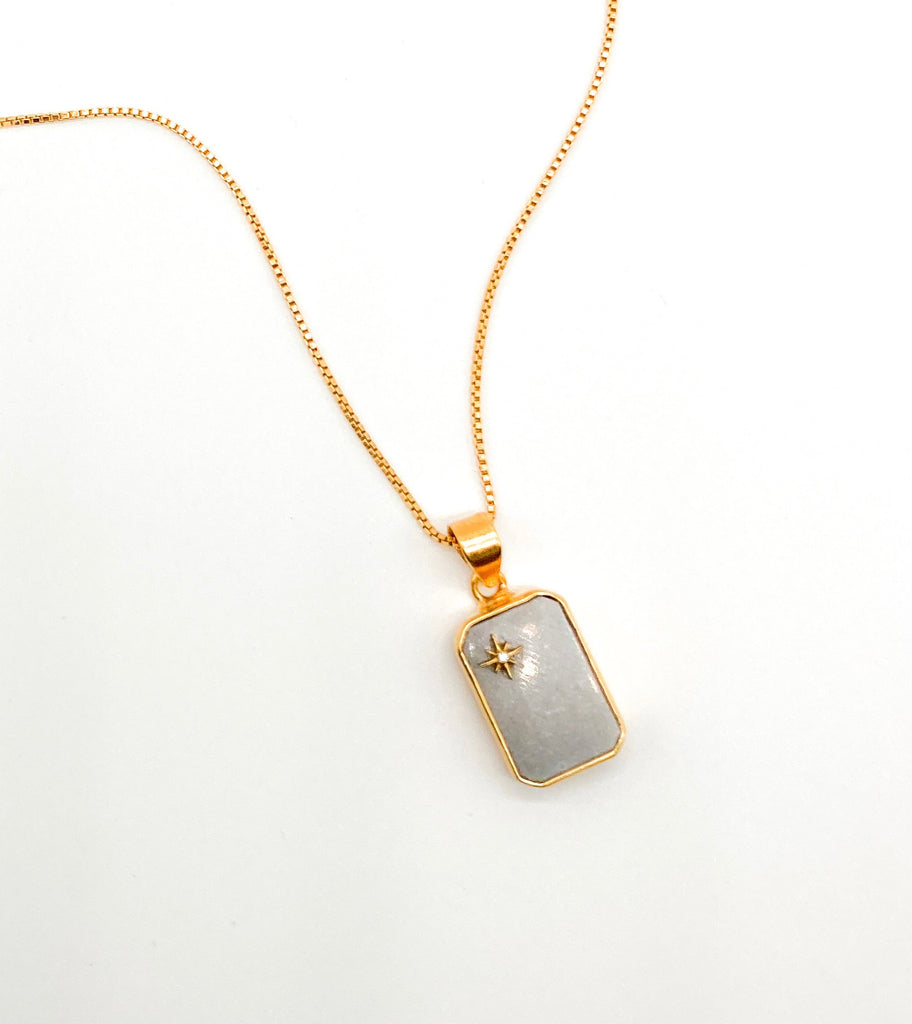 Moonstar Pendant Necklace Grey Moonstone