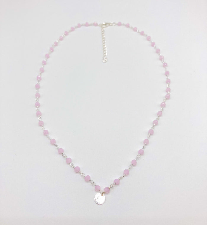 Pink Infinity Chain in Silver