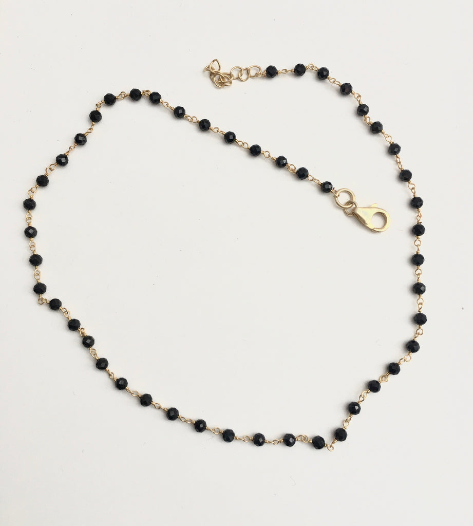 Black Spinel Infinity Necklace