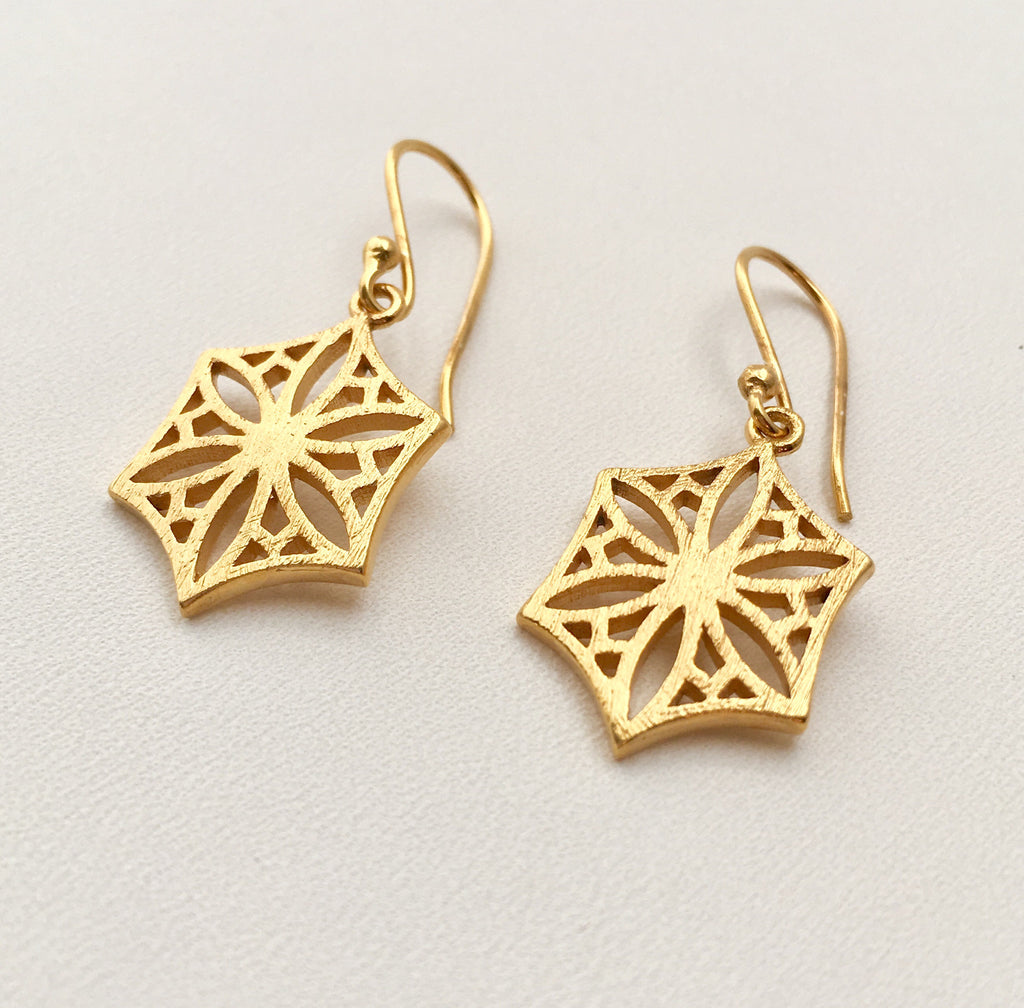 Colorado Snowflower Earrings in Gold