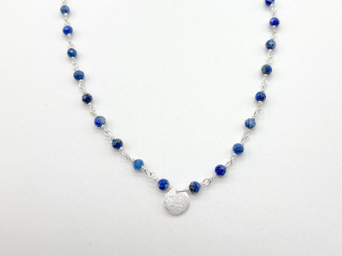 Lapis Infinity Necklace in Silver