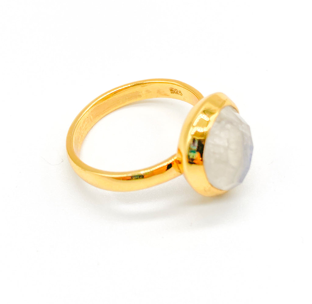 Pear Moon Ring in Gold