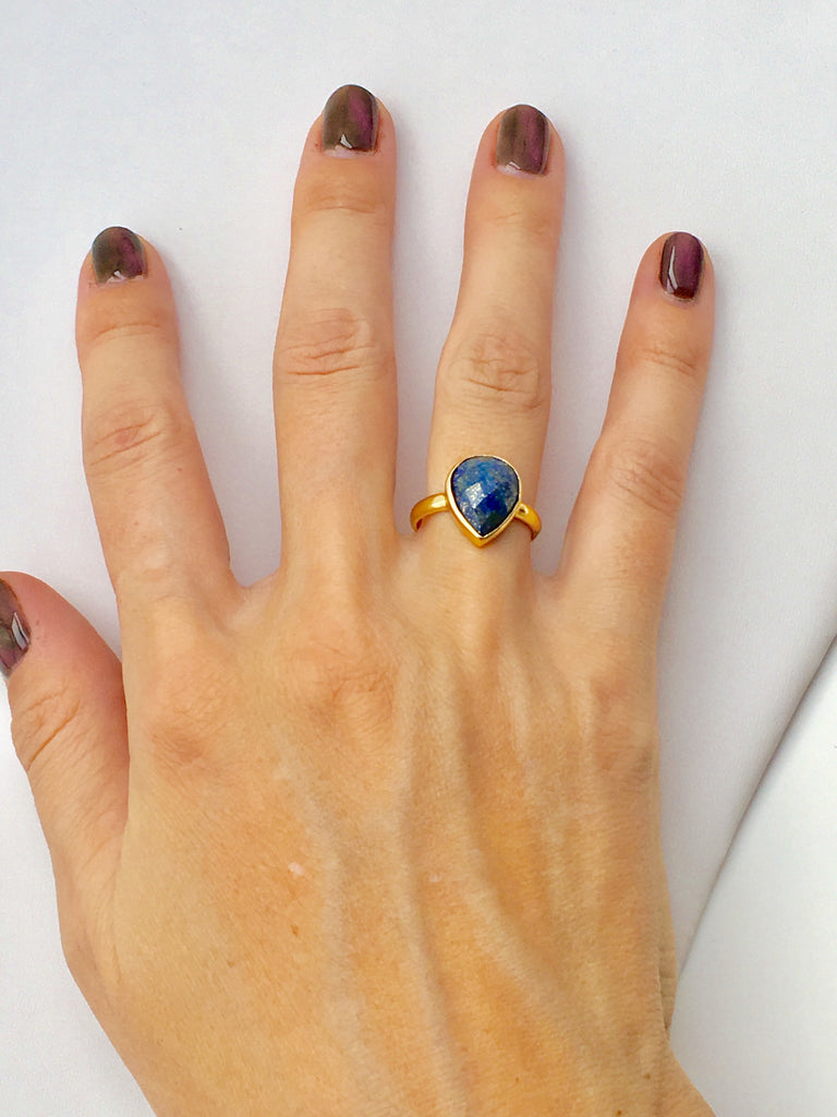 Anvil Ring with Lapis Lazuli