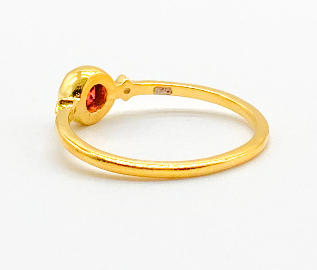 Zoë Ring Garnet Gold